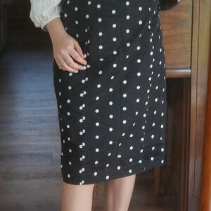 Worthington Black and White Polka Dot Pencil Skirt